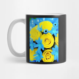 SUNNY YELLOW AND BLUE FLOWERS Mug